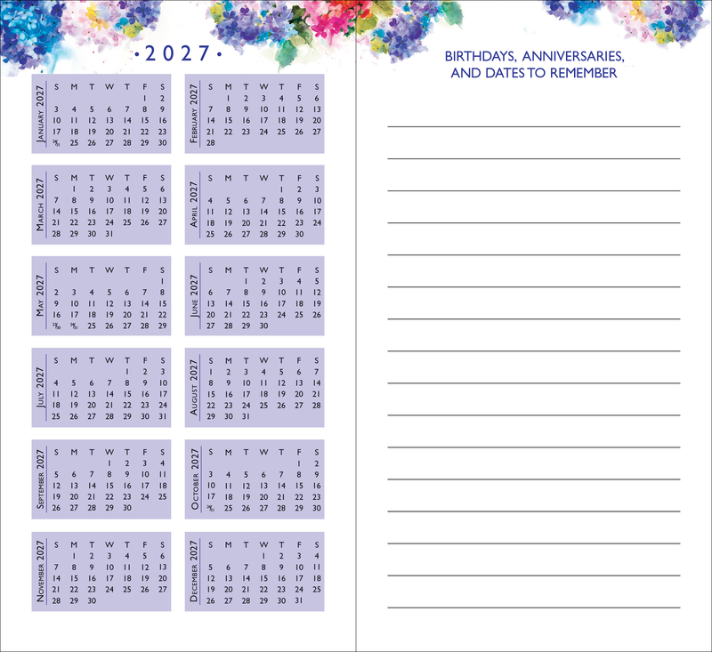 2025-26 Hydrangeas 2-Year Pocket Planner