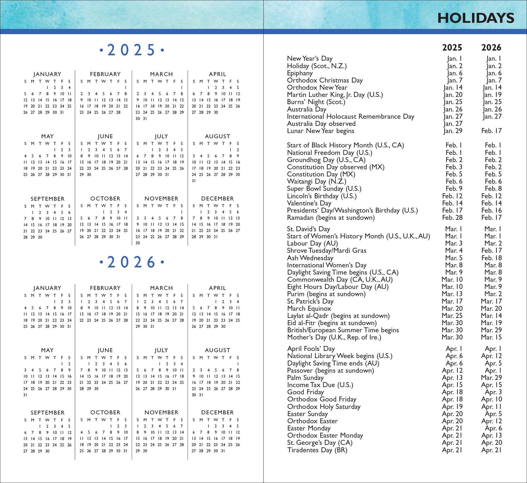 202526 Reflections 2Year Pocket Planner Peter Pauper Press 2-year Pocket Calendar 2025 And 2025 With Plastic Cover