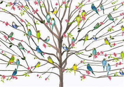 Tree of Budgies Note Cards