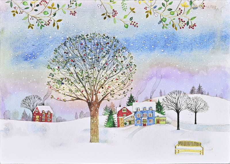Village Twilight Deluxe Boxed Holiday Cards