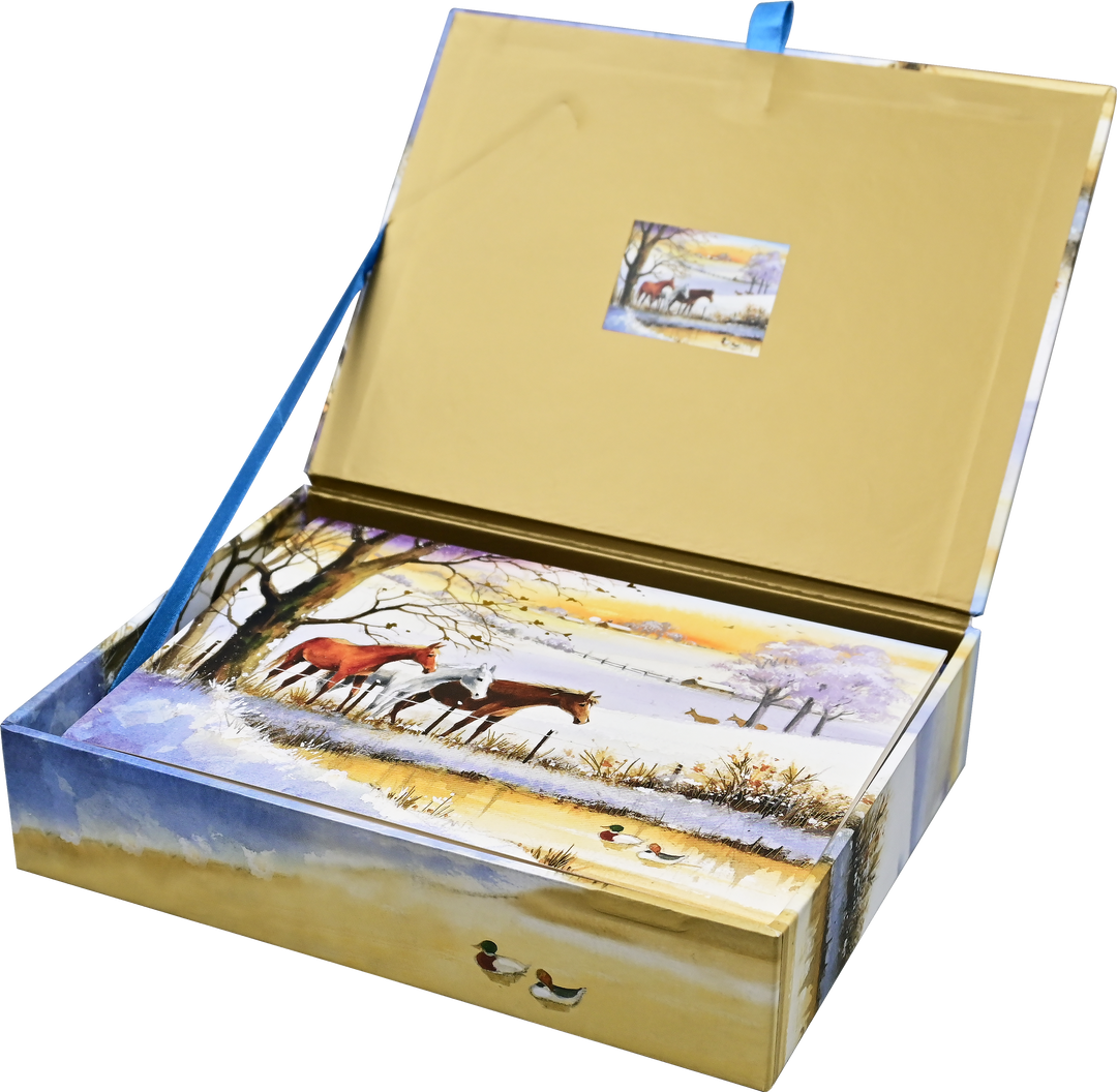 Horses in Winter Deluxe Boxed Holiday Cards – Peter Pauper Press