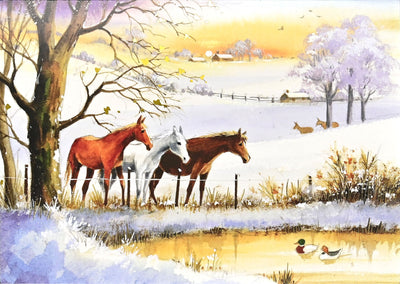 Horses in Winter Deluxe Boxed Holiday Cards