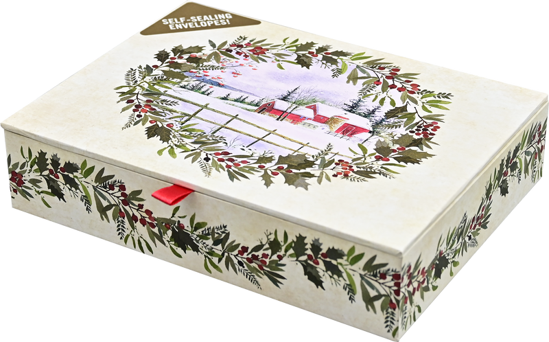 Winter Holly Deluxe Boxed Holiday Cards