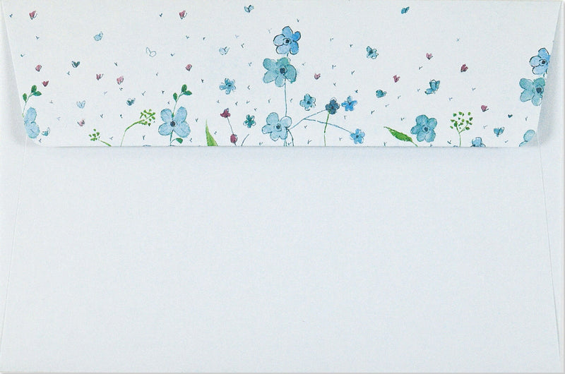 Blue Flowers Stationery Set